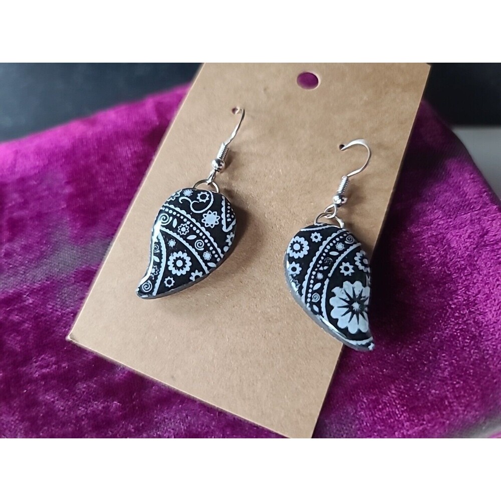 Polymer Clay Floral Dangling Pierced Earrings New